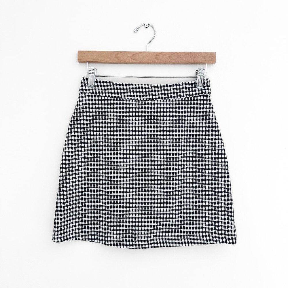ASOS Woven Mini Skirt Black and White Checker Gingham Plaid - Size 4 (Small)